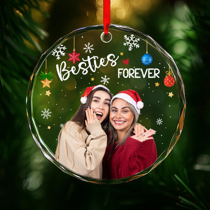Besties Forever With Santa Hats And Christmas Decorations