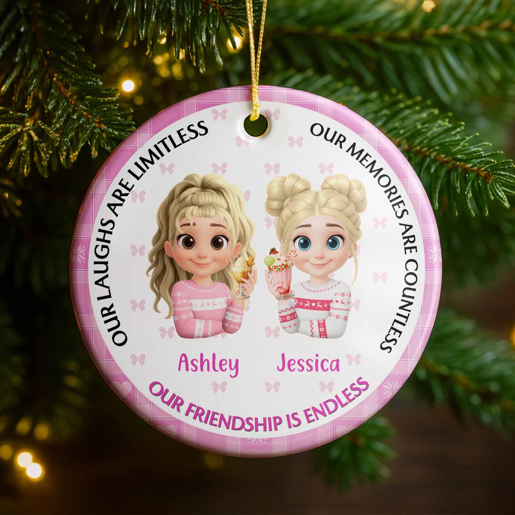 Our Laughs Are Limitless, Friendship Ornament Featuring Girls