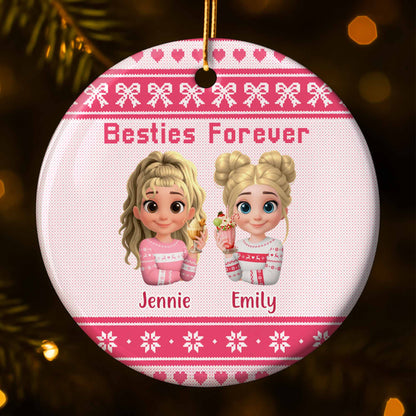 Besties Forever With Animated Girls In Holiday Sweaters