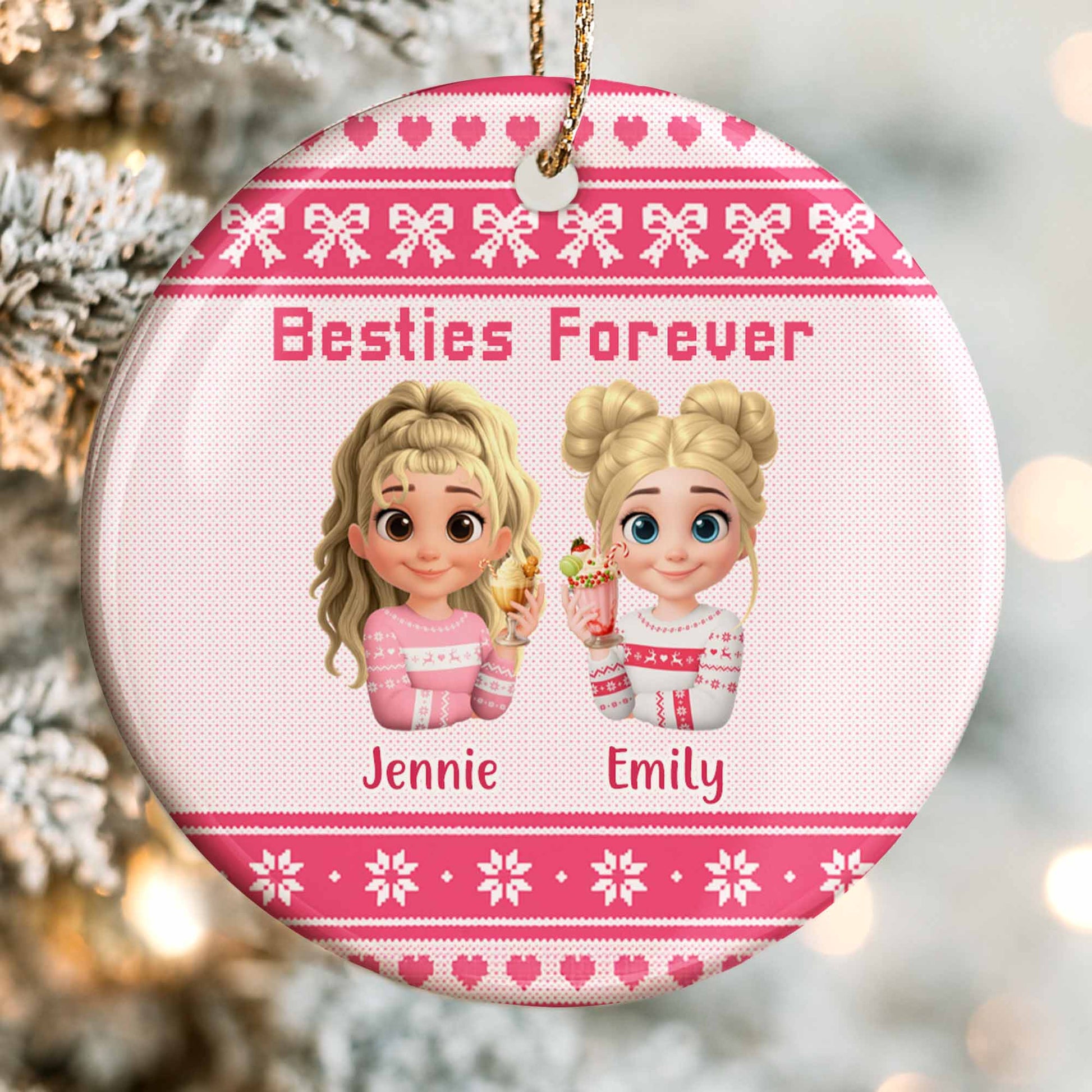 Besties Forever With Animated Girls In Holiday Sweaters