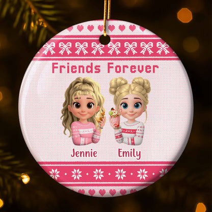 Besties Forever With Animated Girls In Holiday Sweaters