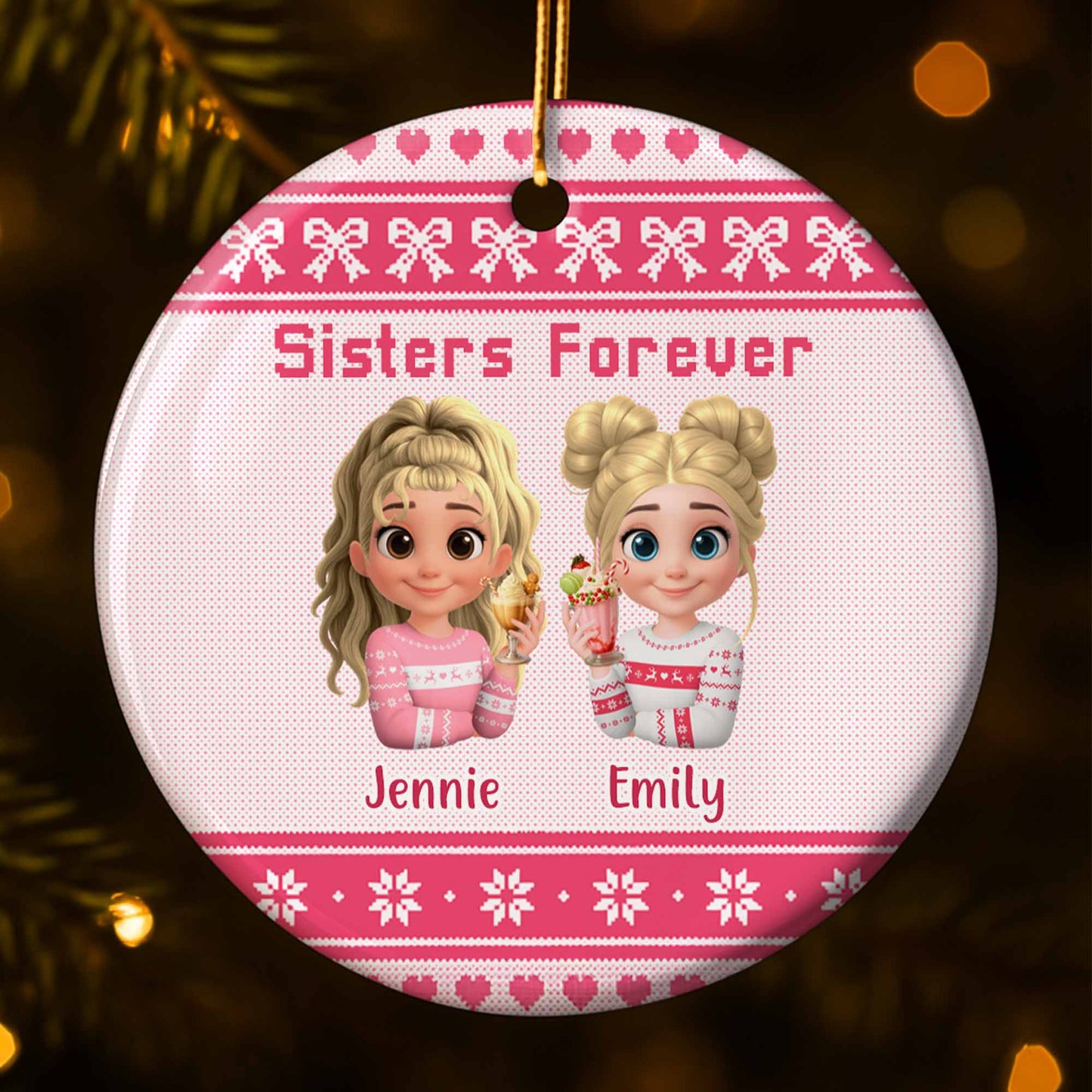 Besties Forever With Animated Girls In Holiday Sweaters