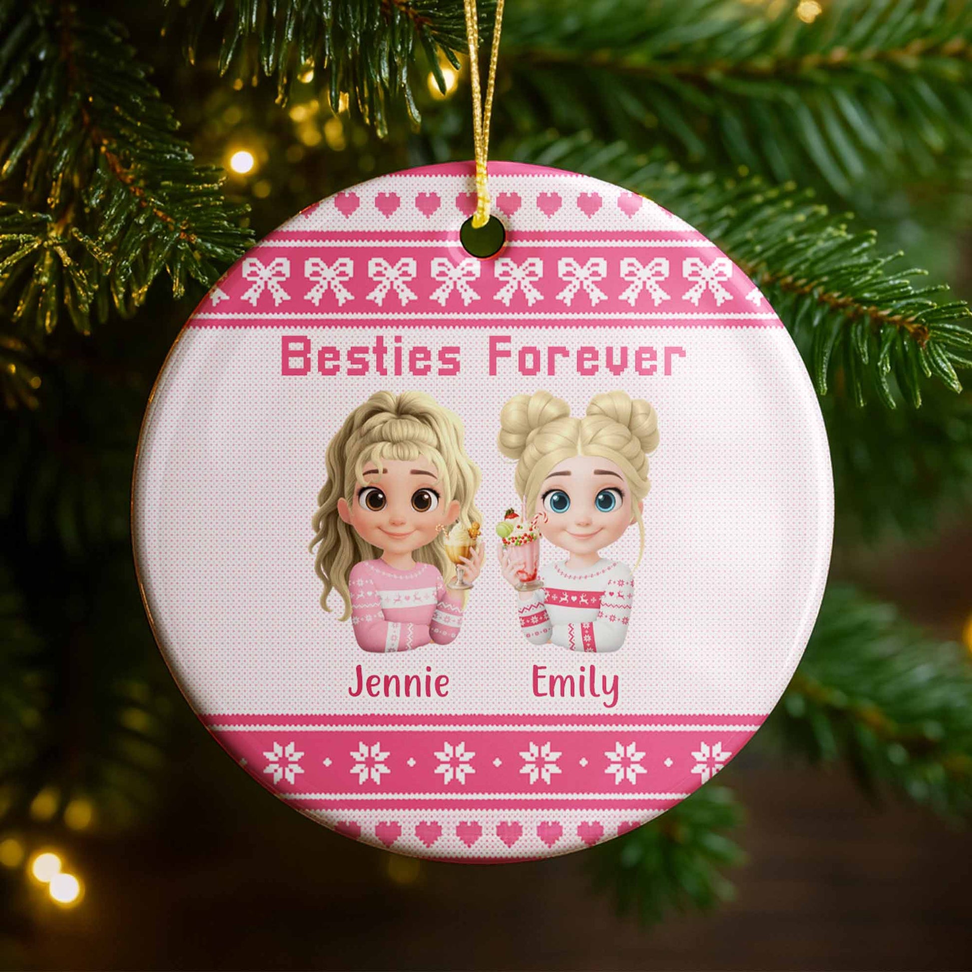 Besties Forever With Animated Girls In Holiday Sweaters