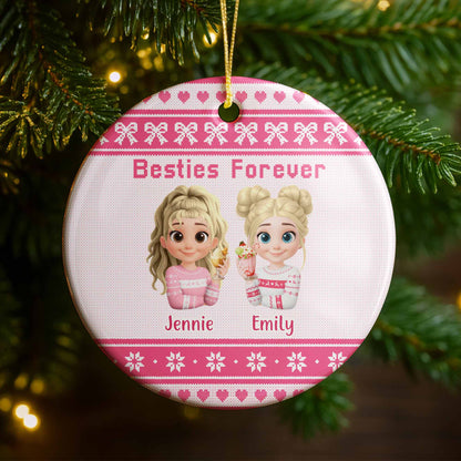 Besties Forever With Animated Girls In Holiday Sweaters