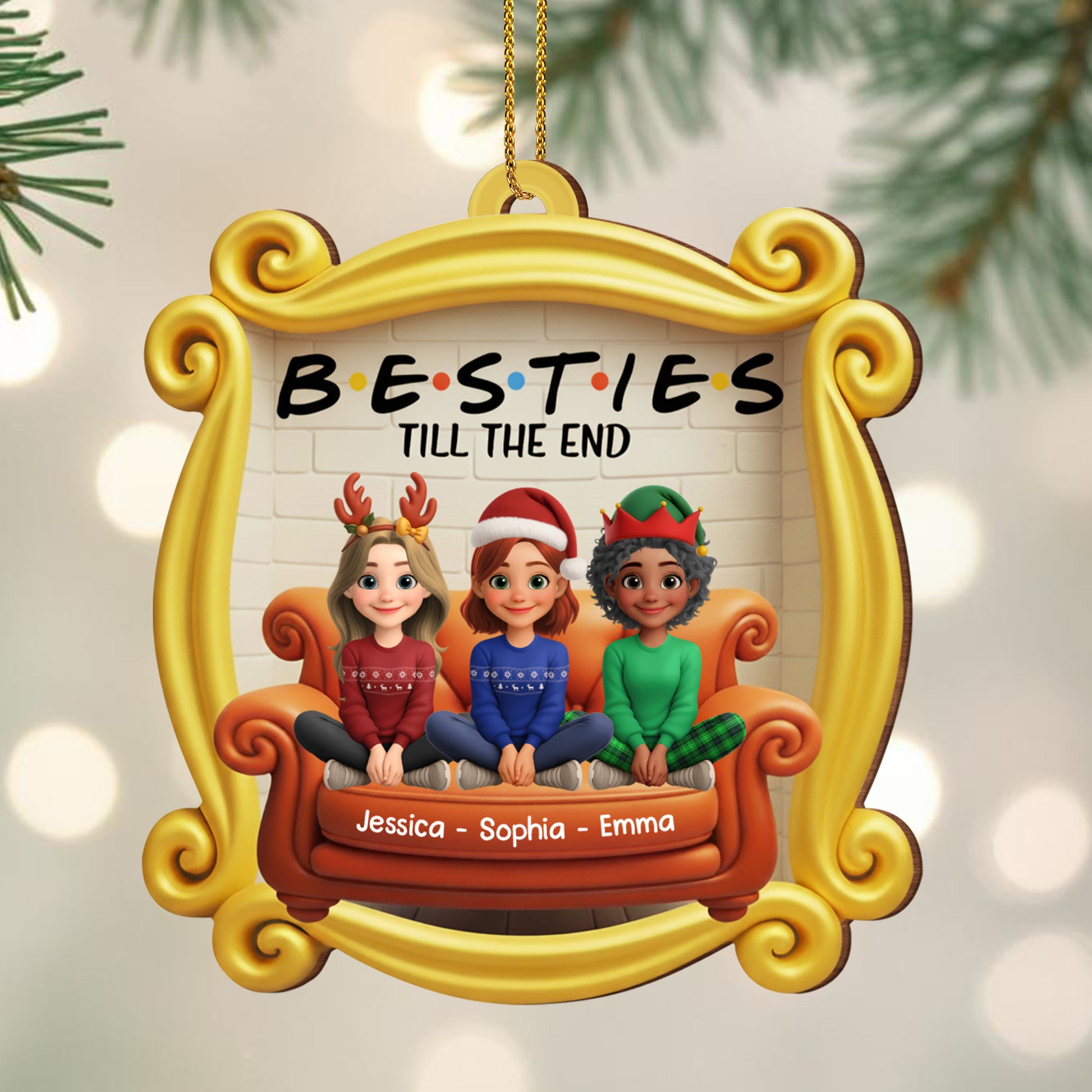 Besties Till The End, Custom Characters With Festive Hats