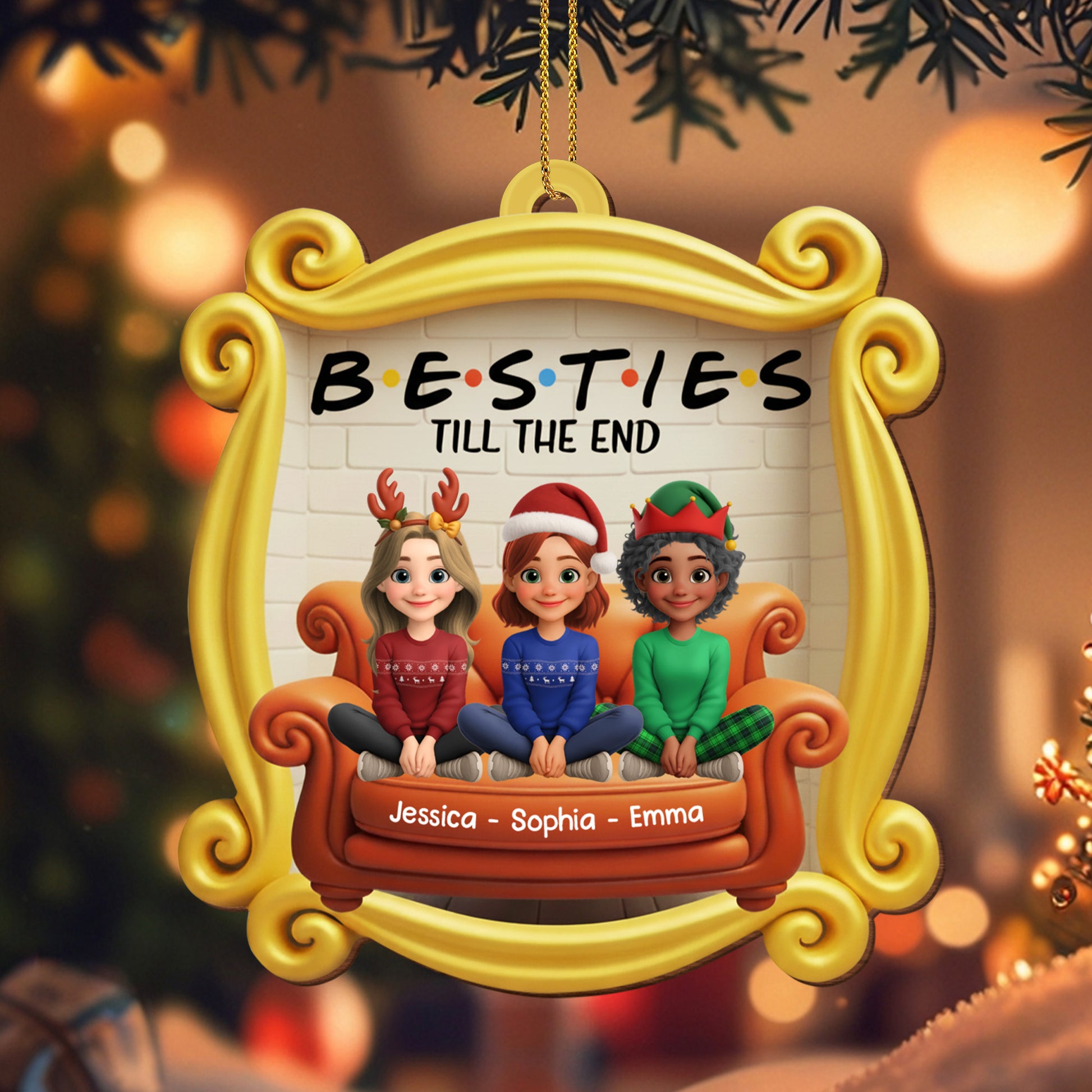 Besties Till The End, Custom Characters With Festive Hats