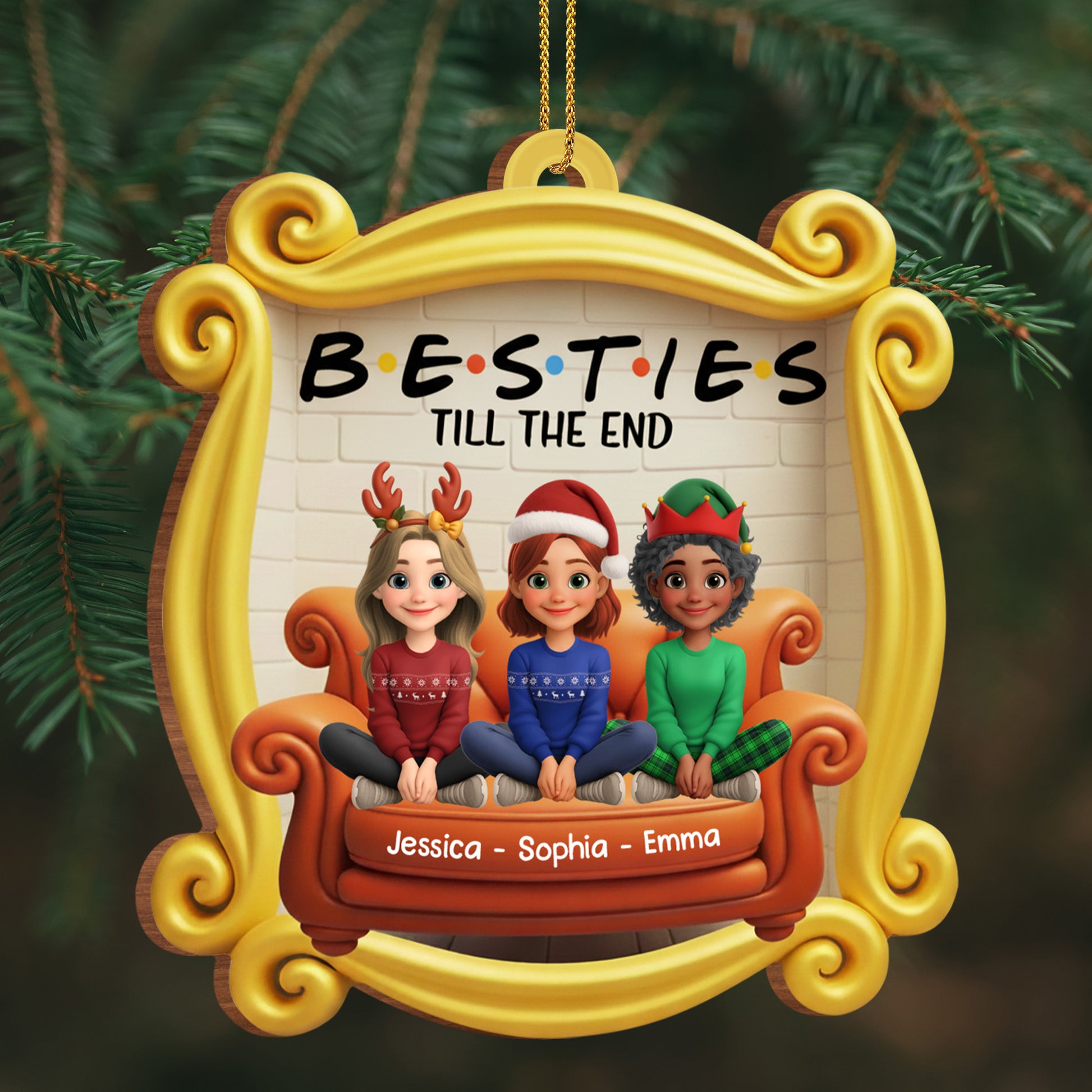 Besties Till The End, Custom Characters With Festive Hats