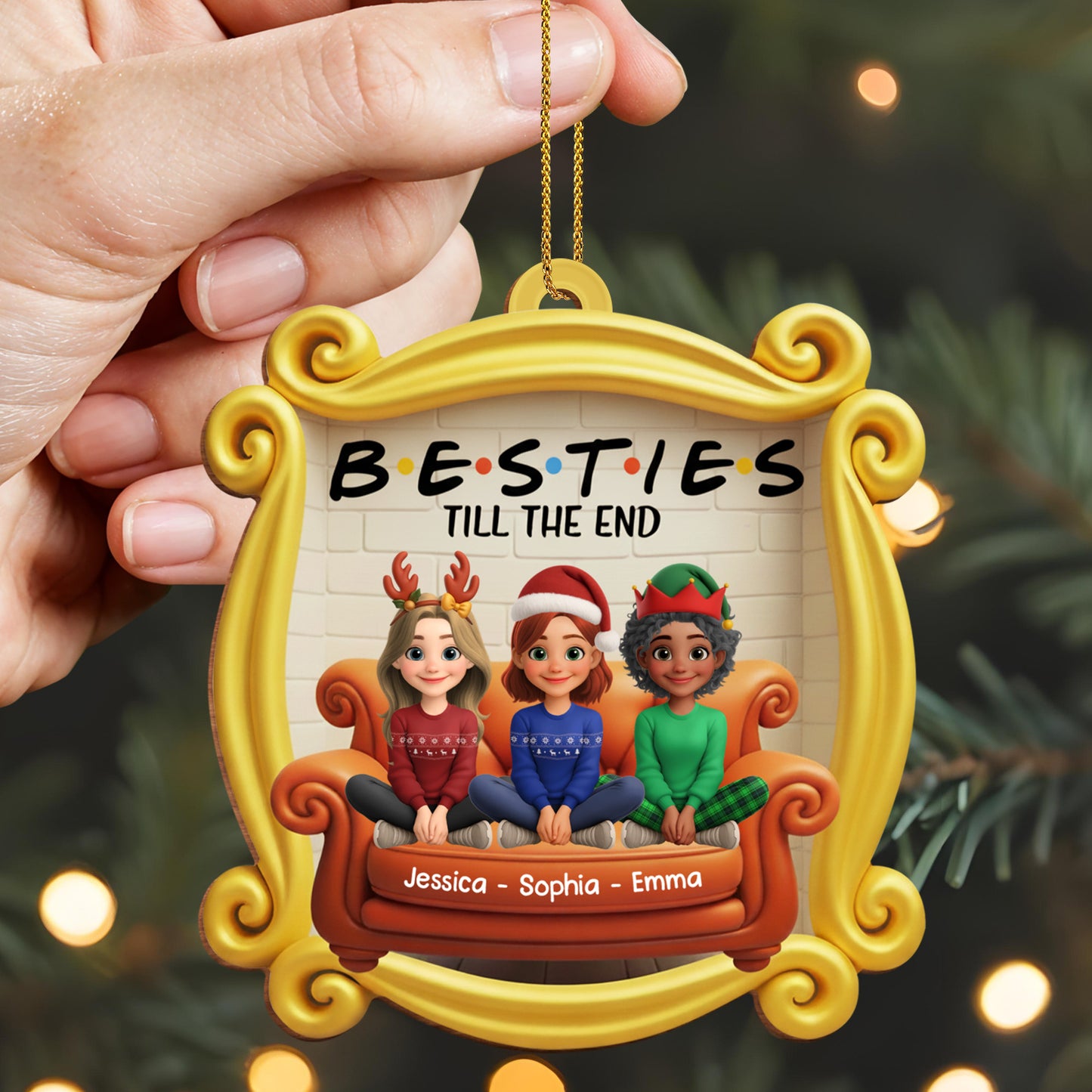 Besties Till The End, Custom Characters With Festive Hats