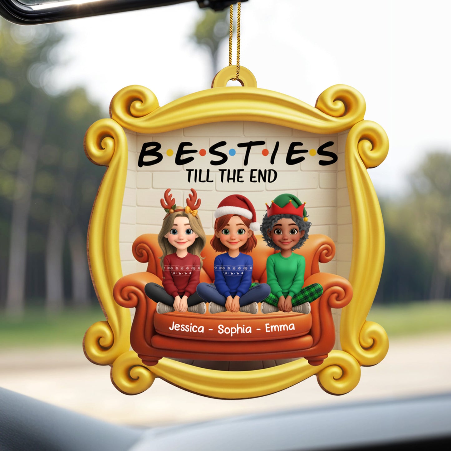 Besties Till The End, Custom Characters With Festive Hats