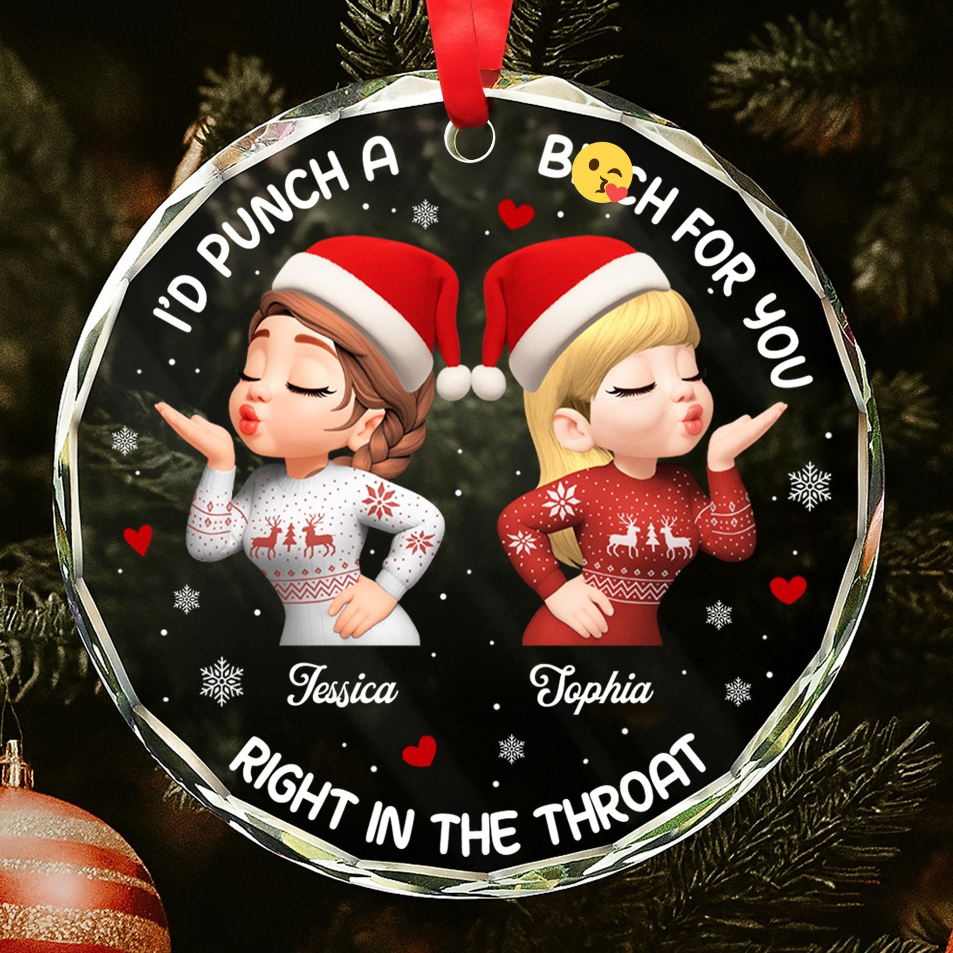 I'd Punch A B***h For You, Festive Christmas Sweater Design