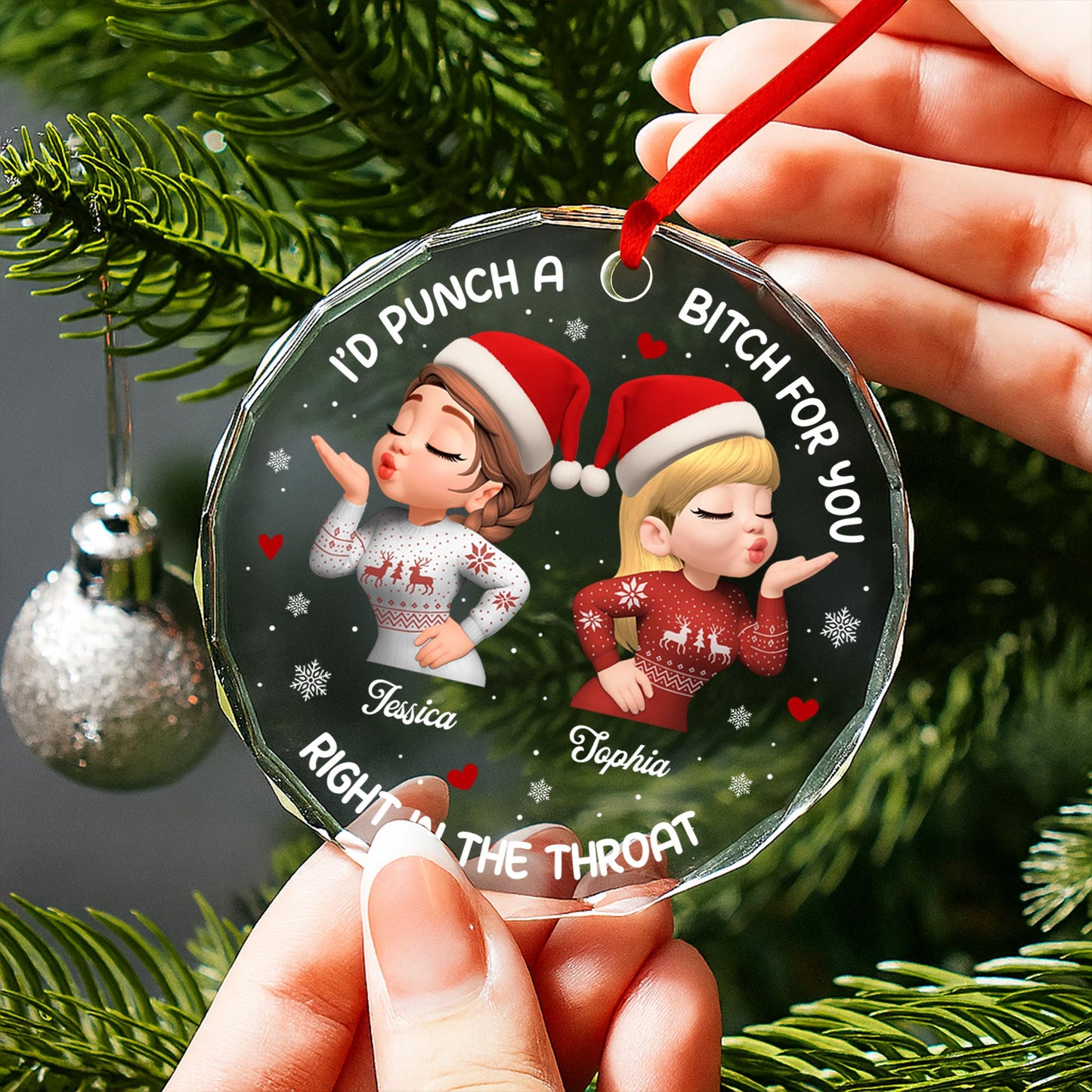 I'd Punch A B***h For You, Festive Christmas Sweater Design