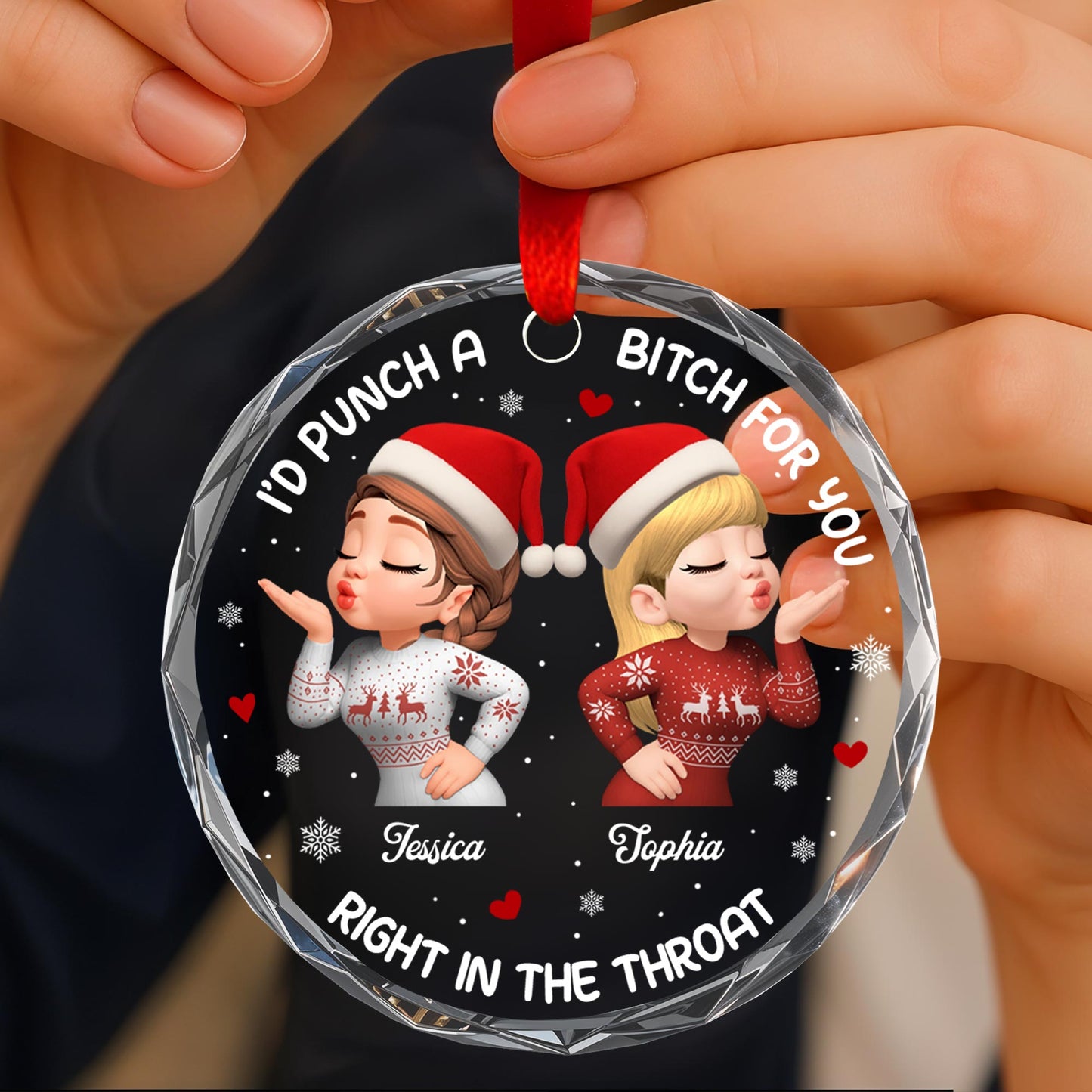 I'd Punch A B***h For You, Festive Christmas Sweater Design