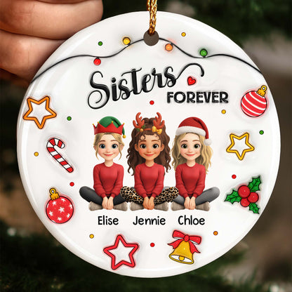 Besties Forever With Reindeer Antlers And Christmas Hats