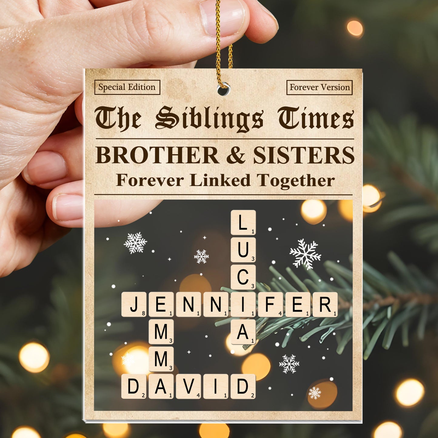 Brother & Sisters Forever Linked Together, Newspaper, Scrabble Letters