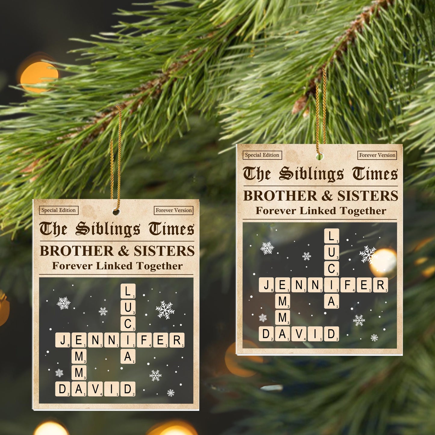 Brother & Sisters Forever Linked Together, Newspaper, Scrabble Letters