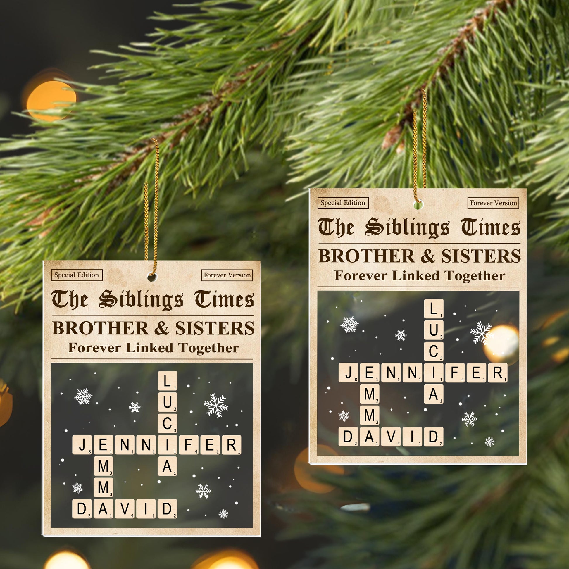 Brother & Sisters Forever Linked Together, Newspaper, Scrabble Letters