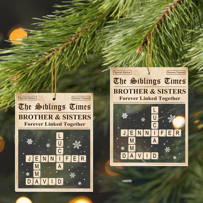 Brother & Sisters Forever Linked Together, Newspaper, Scrabble Letters
