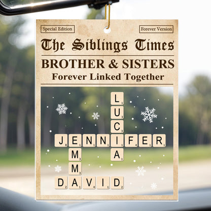 Brother & Sisters Forever Linked Together, Newspaper, Scrabble Letters