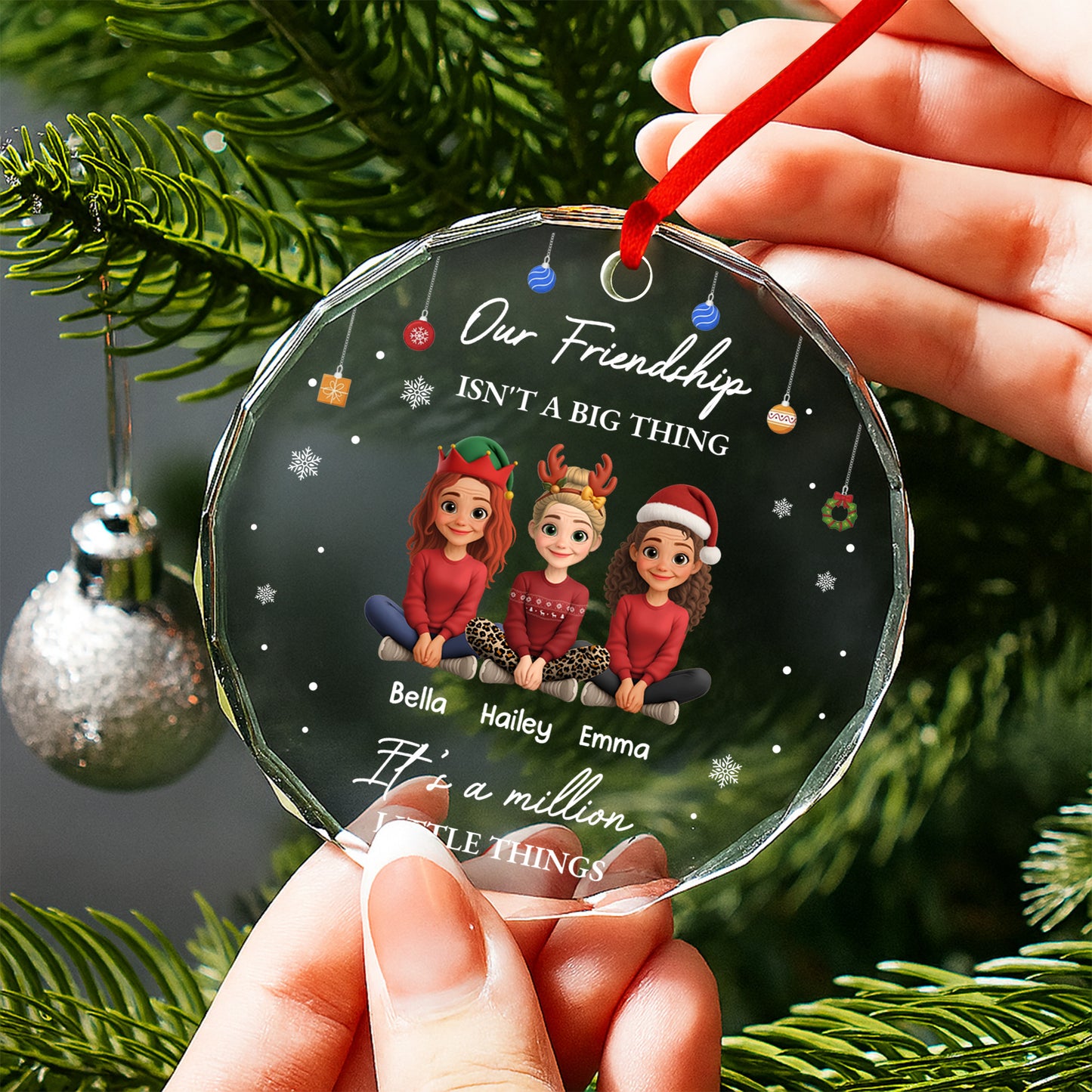 Our Friendship Isn't A Big Thing, Friends Together - Personalized Custom Circle Glass Ornament - BST415_CGOR