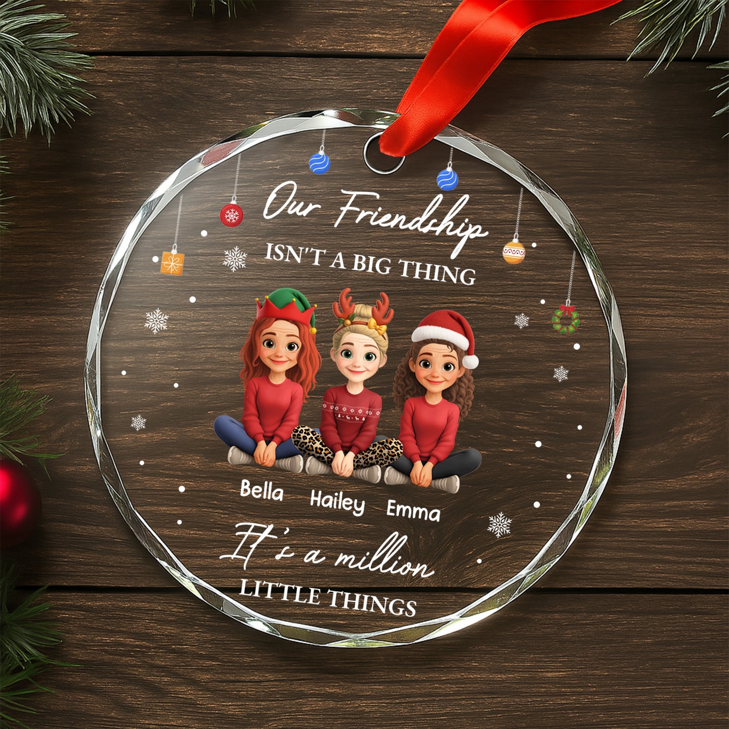 Our Friendship Isn't A Big Thing, Friends Together - Personalized Custom Circle Glass Ornament - BST415_CGOR