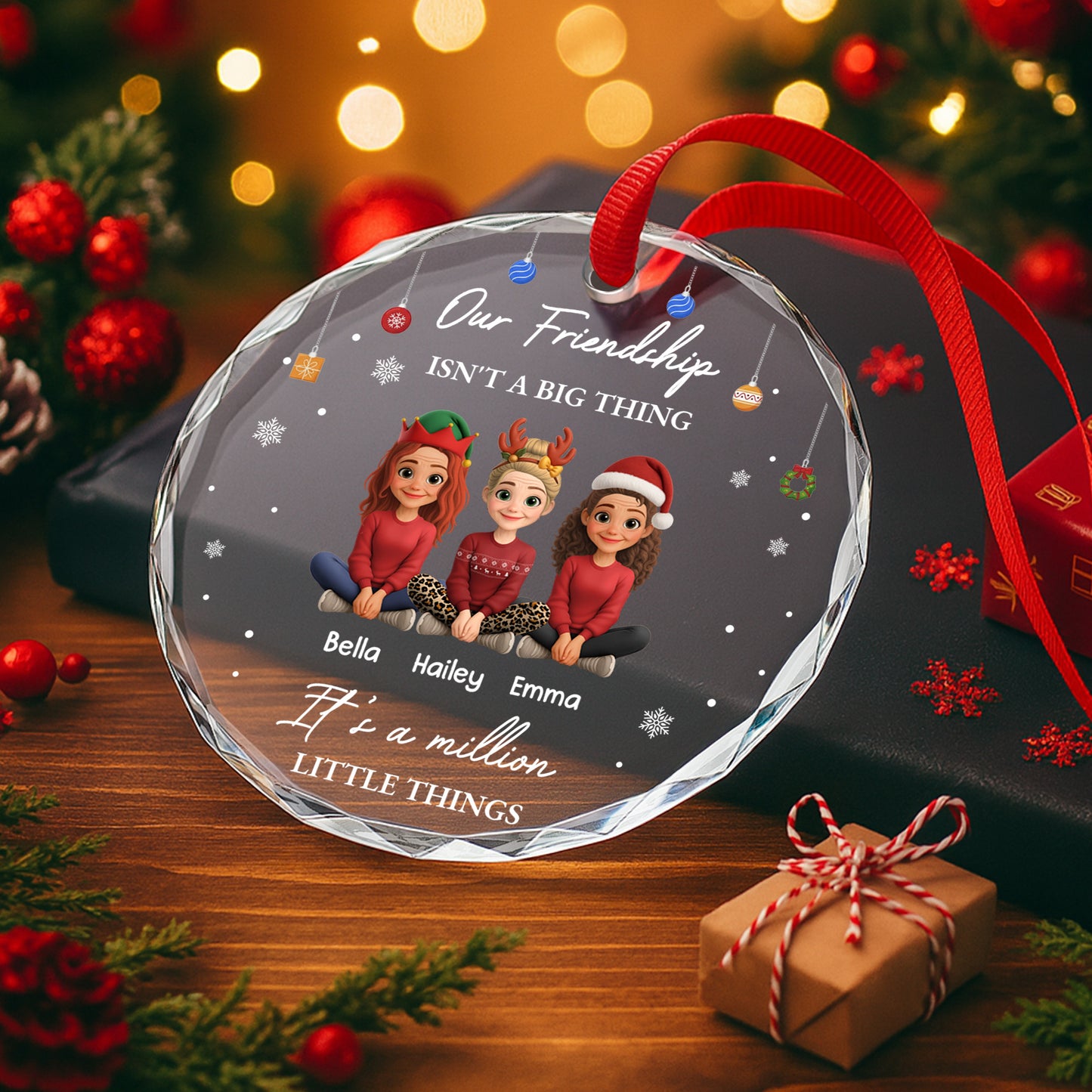 Our Friendship Isn't A Big Thing, Friends Together - Personalized Custom Circle Glass Ornament - BST415_CGOR