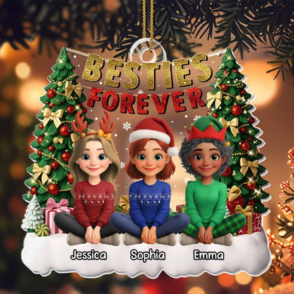 Besties Forever With Christmas Tree And Gifts