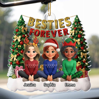 Besties Forever With Christmas Tree And Gifts