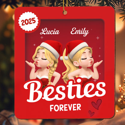 Besties Forever With Santa Hats