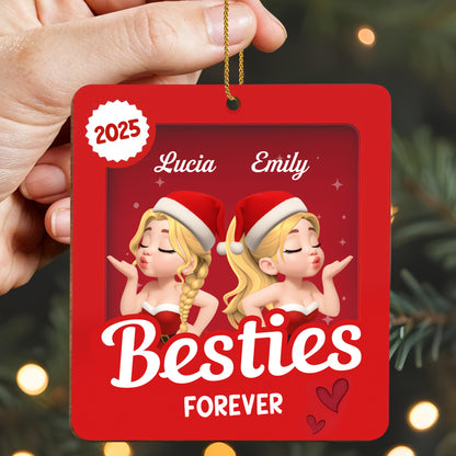 Besties Forever With Santa Hats