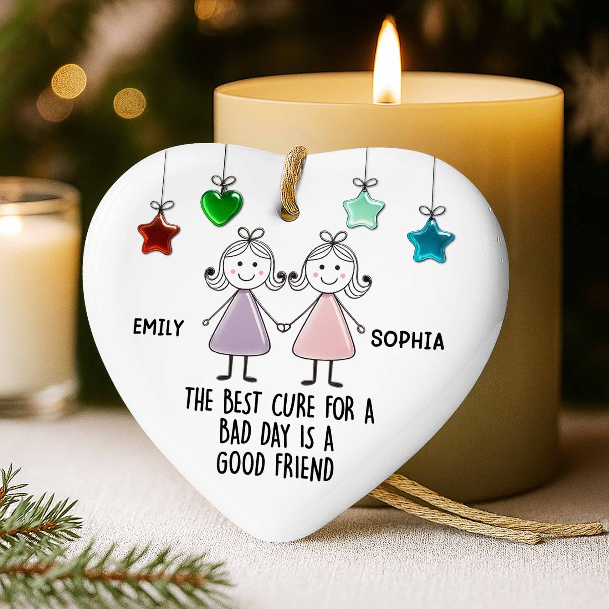 The Best Cure For A Bad Day Is A Good Friend, Stars and Hearts