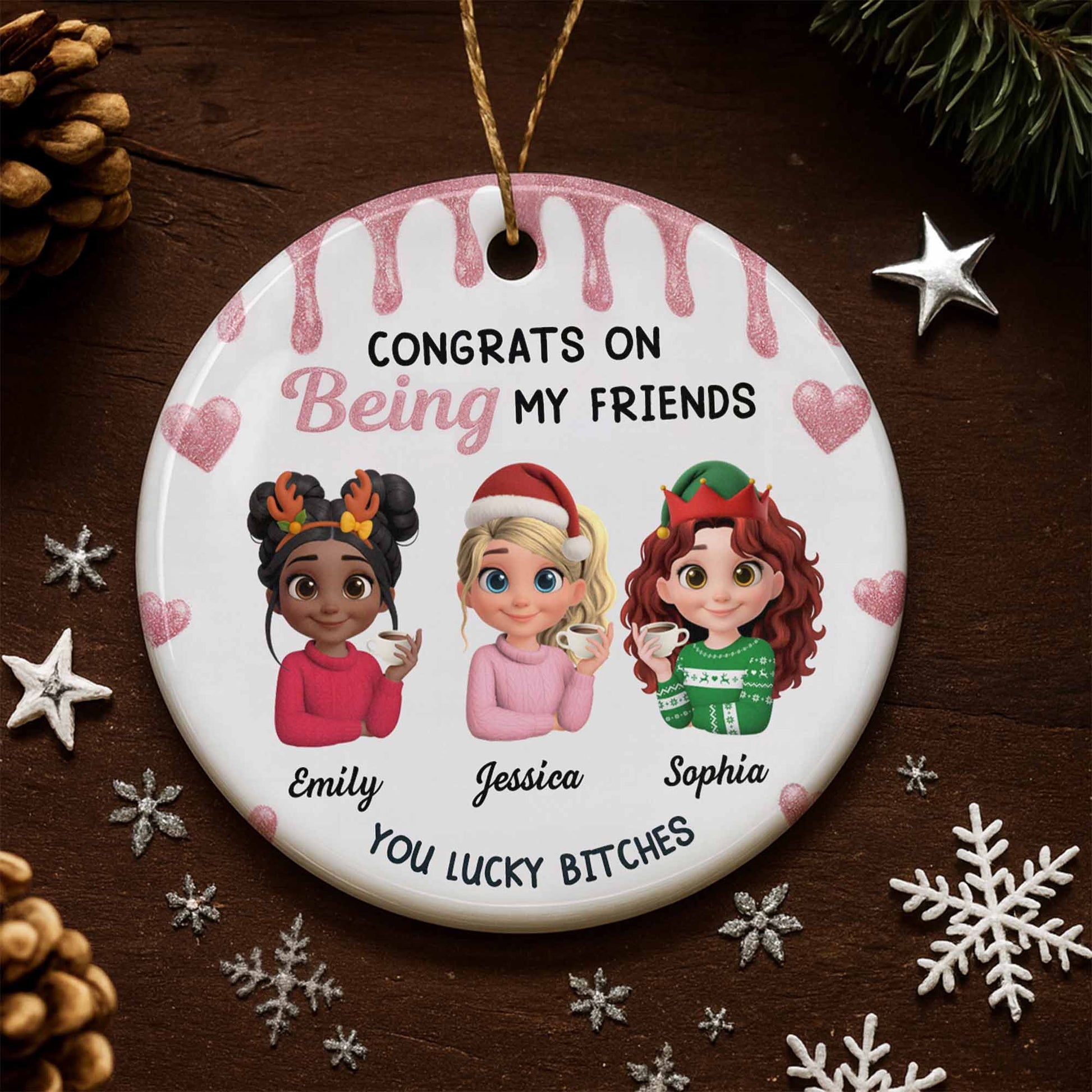 Congrats On Being My Friends With Holiday Hats