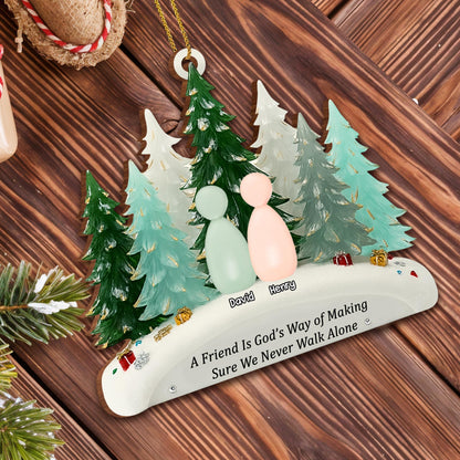 Friends Are God’s Way, Snowboard And Trees Ornament