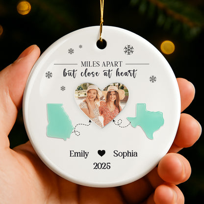 Miles Apart But Close At Heart With State Outlines And Heart