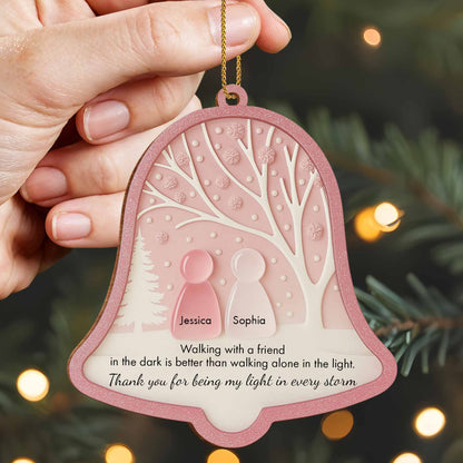 Walking With A Friend, Trees And Snowflakes Bell Ornament