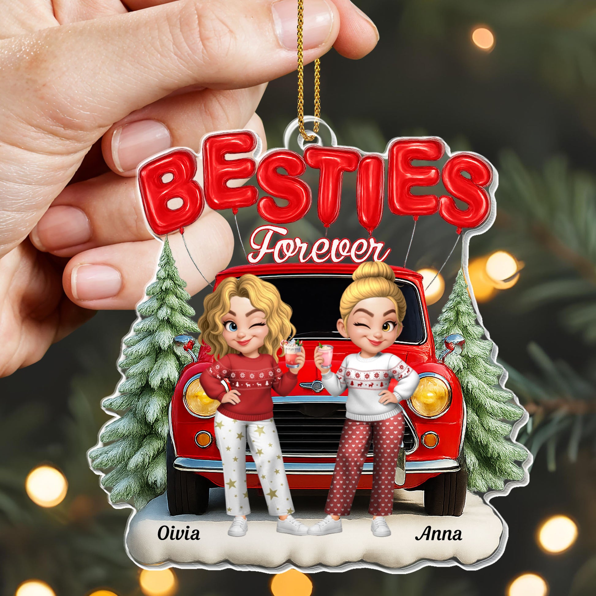 Besties Forever, Van And Pine Trees