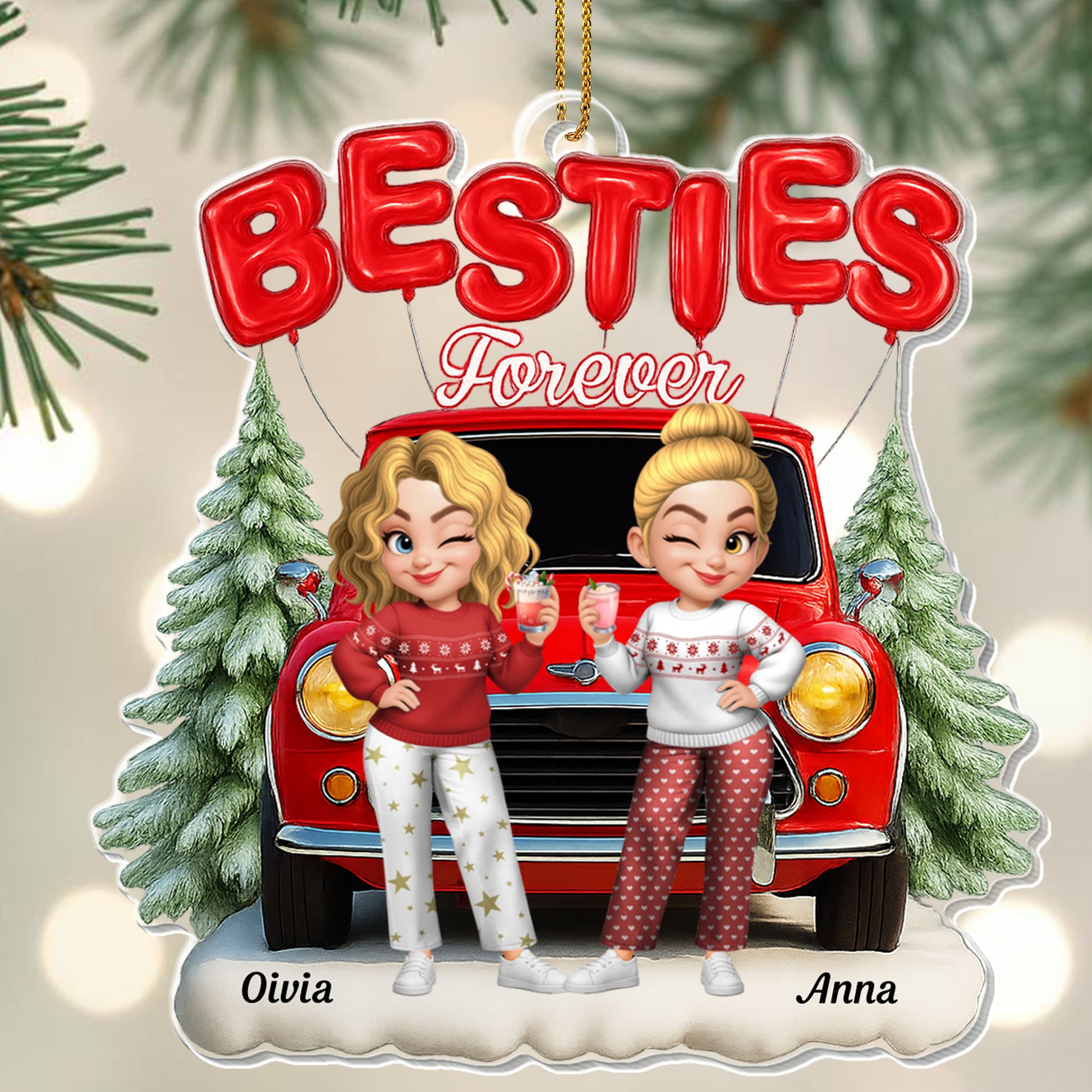 Besties Forever, Van And Pine Trees