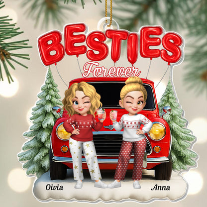 Besties Forever, Van And Pine Trees