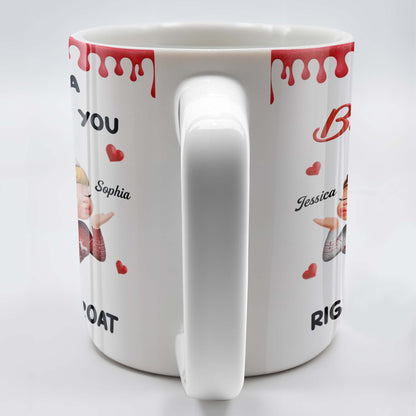 I'd Punch A [Name] For You, Santa Hats And Love Hearts Design - Personalized Custom Coffee Mug - BST458_MG