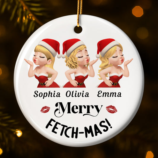 Merry Fetch-Mas Santa Hats And Kisses