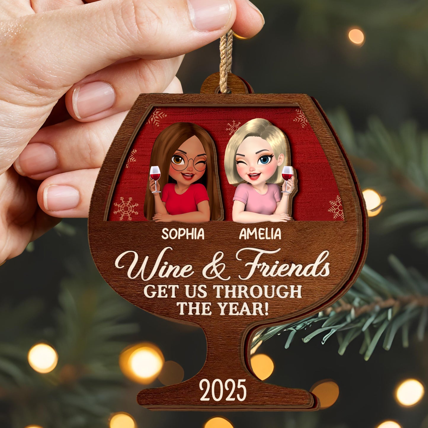 Wine & Friends Get Us Through The Year, Wine Glasses
