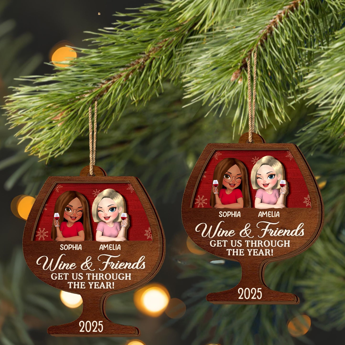 Wine & Friends Get Us Through The Year, Wine Glasses