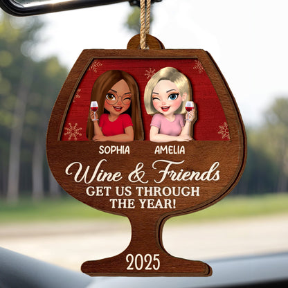 Wine & Friends Get Us Through The Year, Wine Glasses