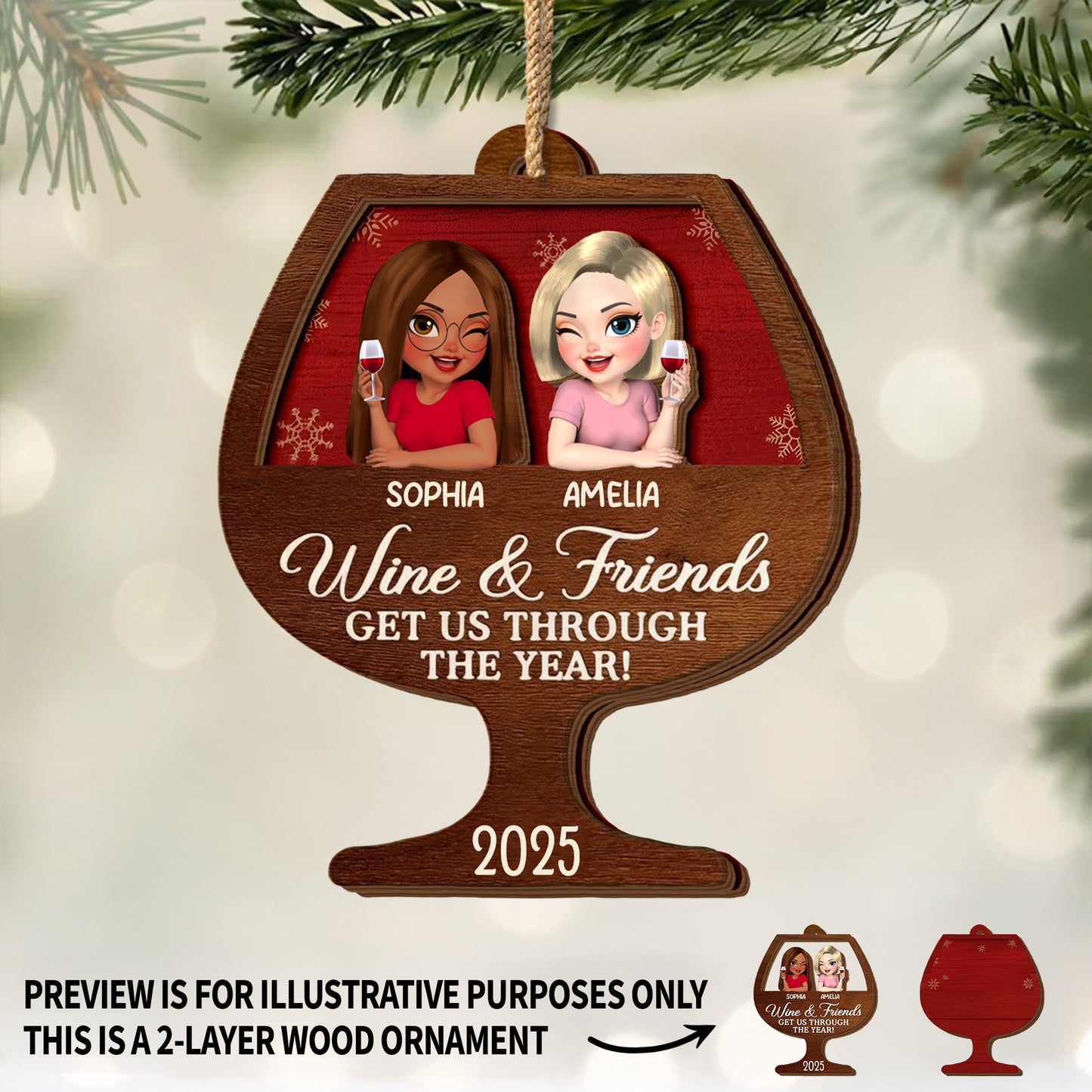 Wine & Friends Get Us Through The Year, Wine Glasses