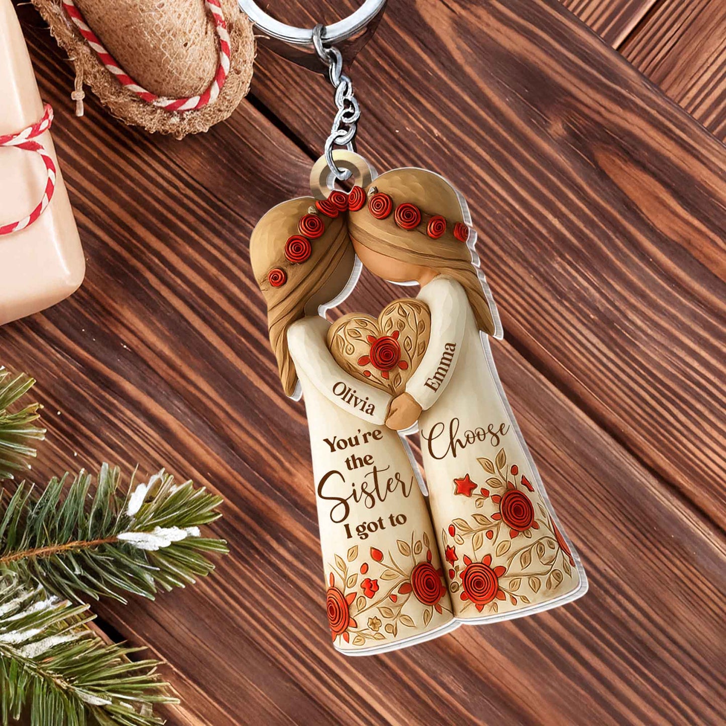 You're The Sister I Got To Choose With Flowers And Hearts