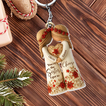 You're The Sister I Got To Choose With Flowers And Hearts