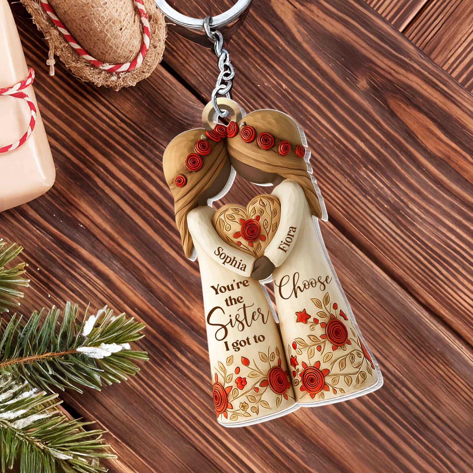 You're The Sister I Got To Choose With Flowers And Hearts