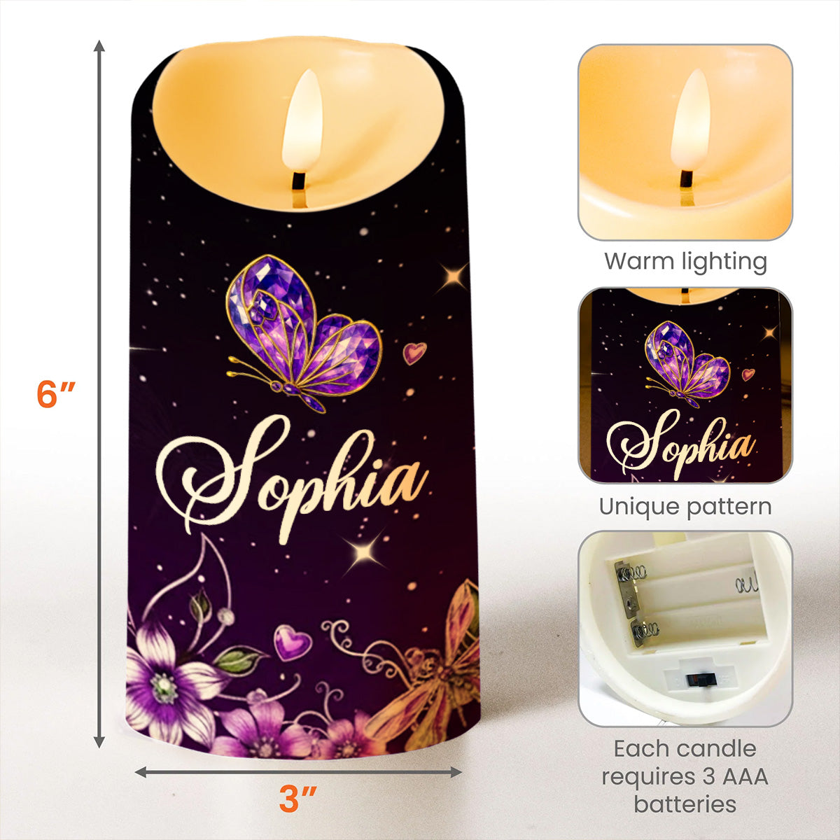 Advice From A Butterfly, Let Your True Colors Show - Personalized Custom LED Candle - DTG063_LECA