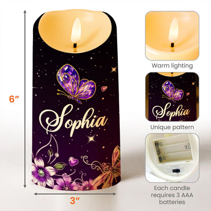 Advice From A Butterfly, Let Your True Colors Show - Personalized Custom LED Candle - DTG063_LECA