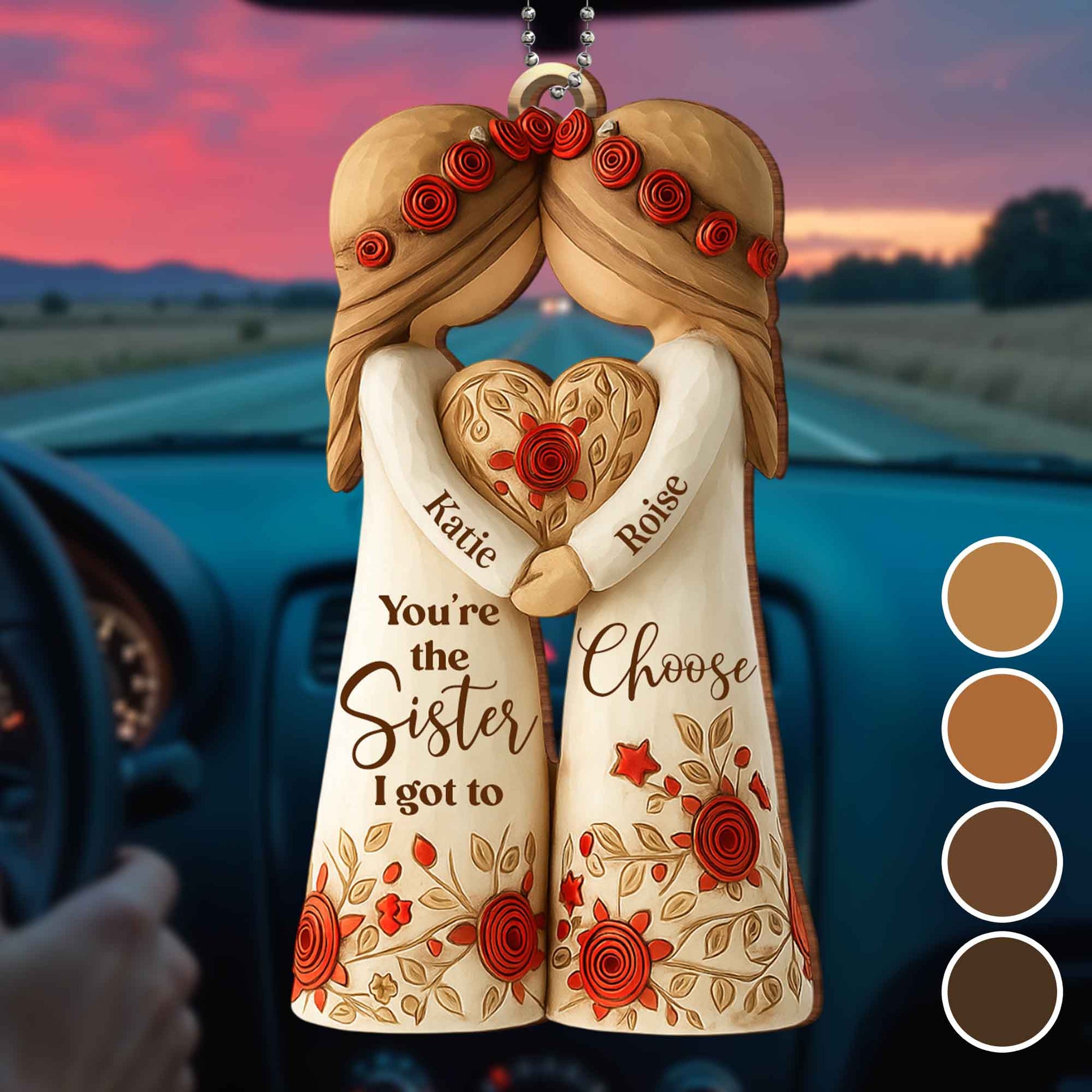 You're The Sister I Got To Choose With Flowers And Hearts