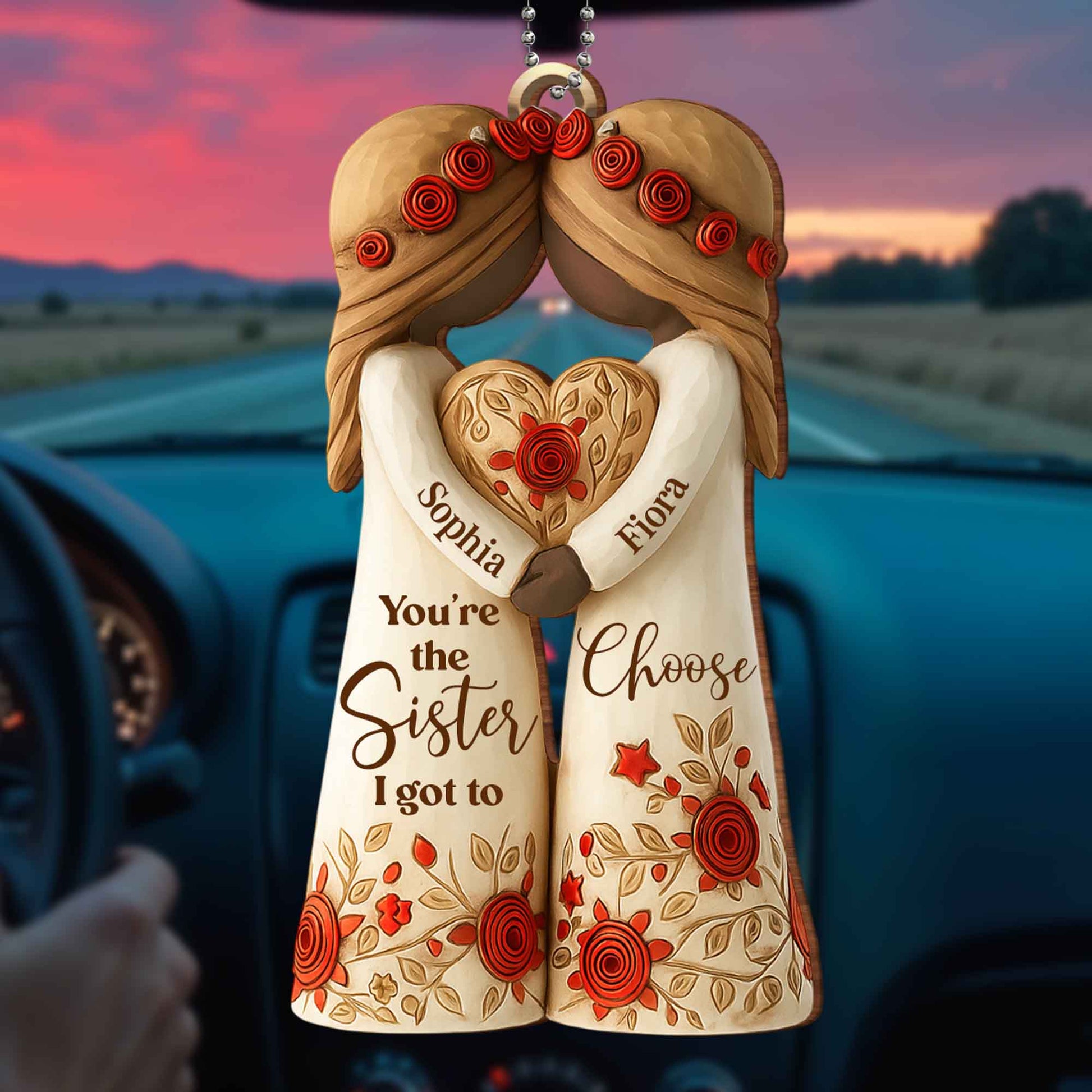 You're The Sister I Got To Choose With Flowers And Hearts